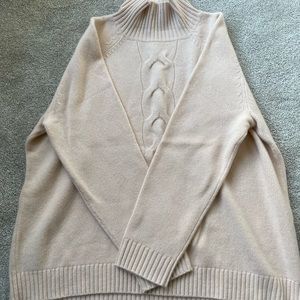 Garnett Hill Pink Oversized Turtleneck in XL